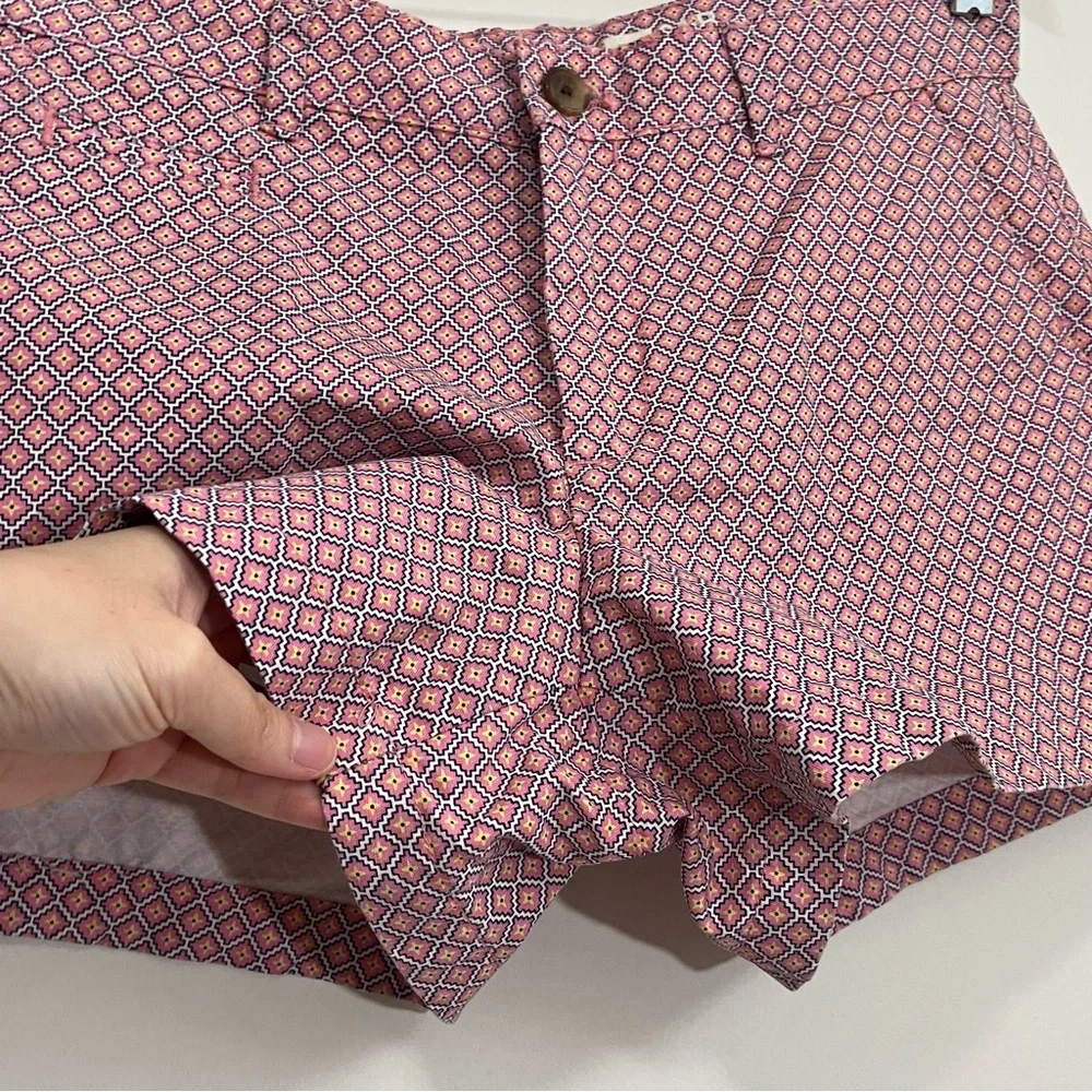 Gap Printed Chino Shorts Womens Size 4 Pink Mid Rise Lightweight Cotton